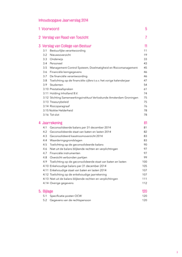 Inhoudsopgave Jaarverslag 2014 1 Voorwoord 5 2 Verslag Van Raad