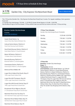 170 Bus Time Schedule & Line Route