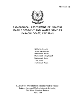 Radiological Assessment of Coastal Marine Sediment and Water Samples, Karachi Coast, Pakistan
