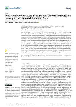 Lessons from Organic Farming in the Lisbon Metropolitan Area