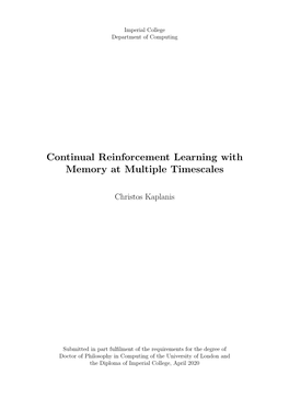 Continual Reinforcement Learning with Memory at Multiple Timescales