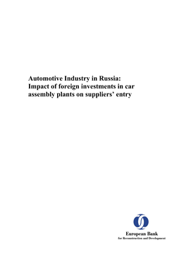 Automative Industry in Russia [EBRD