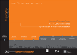 Msc in Computer Science Optimization in Operations Research