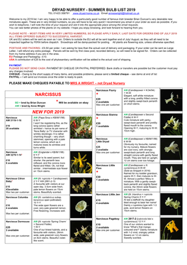 Narcissus New for 2019