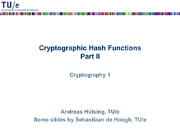 Hash Functions Part II