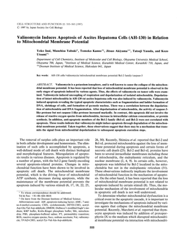 Valinomycin Induces Apoptosis of Ascites Hepatomacells (AH-130) in Relation to Mitochondrial Membranepotential