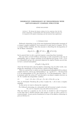 Dolbeault Cohomology of Nilmanifolds with Left-Invariant Complex Structure