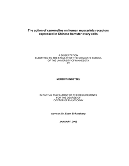 The Action of Xanomeline on Human Muscarinic Receptors Expressed in Chinese Hamster Ovary Cells
