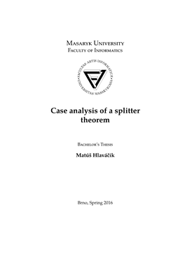 Case Analysis of a Splitter Theorem