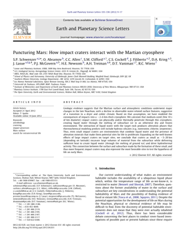 Puncturing Mars: How Impact Craters Interact with the Martian Cryosphere