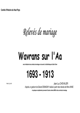 Wavrans Sur L'aa