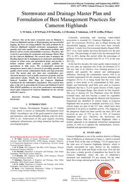 Stormwater and Drainage Master Plan and Formulation of Best