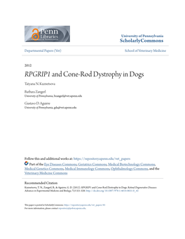 &lt;Em&gt;RPGRIP1&lt;/Em&gt; and Cone-Rod Dystrophy in Dogs
