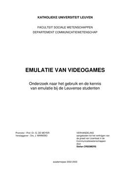 Emulatie Van Videogames