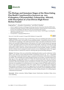 The Biology and Immature Stages of the Moss-Eating Flea Beetle Cangshanaltica Fuanensis Sp. Nov