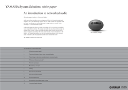 YAMAHA System Solutions White Paper an Introduction to Networked