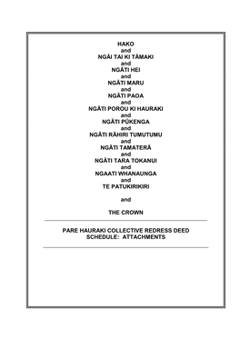 Pare-Hauraki-Collective-Redress-Deed-Schedule-Attachments