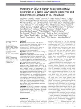 Mutations in ZIC2 in Human Holoprosencephaly