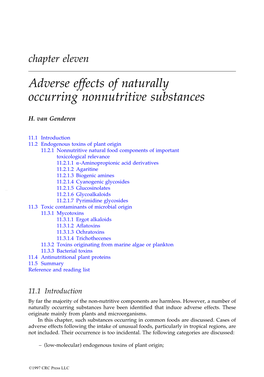 Chapter 11: Adverse Effects of Naturally Occurring Nonnutritive Substances