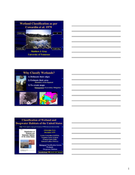 Wetland Classification As Per Cowardin Et Al. 1979