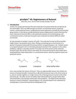 Regioisomers of Butanol, Ps45