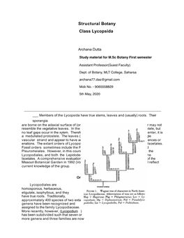 Lycophytes-1St-Semester