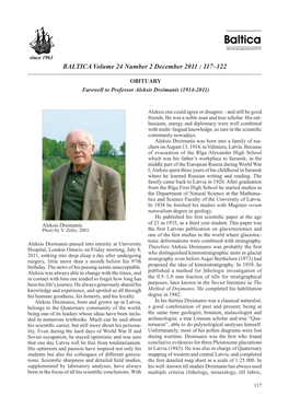 BALTICA Volume 24 Number 2 December 2011 : 117–122