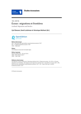 Écosse : Migrations Et Frontières Scotland: Migrations and Borders