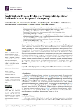 Preclinical and Clinical Evidence of Therapeutic Agents for Paclitaxel-Induced Peripheral Neuropathy