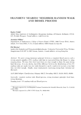 Transient Nearest Neighbor Random Walk and Bessel Process