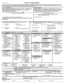 Civil Cover Sheet