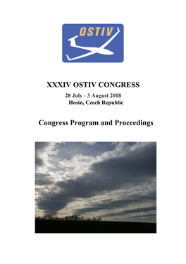 XXXIV OSTIV CONGRESS Congress Program and Proceedings