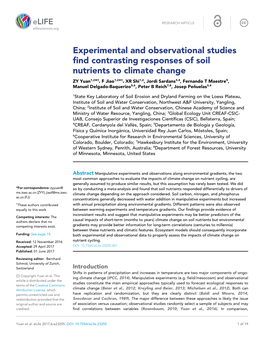 Experimental and Observational Studies Find Contrasting Responses