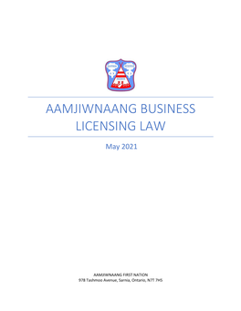 Aamjiwnaang Business Licensing Law