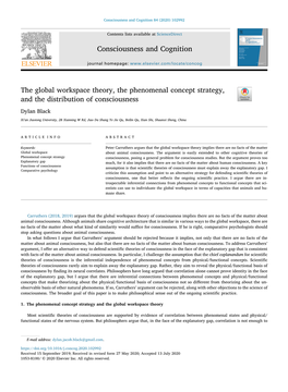 The Global Workspace Theory, the Phenomenal Concept Strategy, and the Distribution of Consciousness T