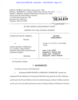 United States V. Fordham, Case No. 2:18-CR-00481: Indictment