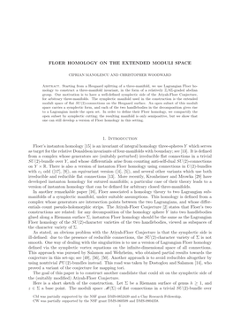 Floer Homology on the Extended Moduli Space