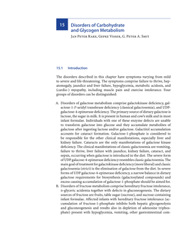 15 Disorders of Carbohydrate and Glycogen Metabolism Jan Peter Rake, Gepke Visser, G