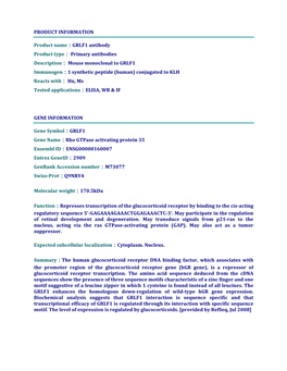 GRLF1 Antibody Product Type