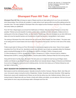 Ghorepani Poon Hill Trek - 7 Days