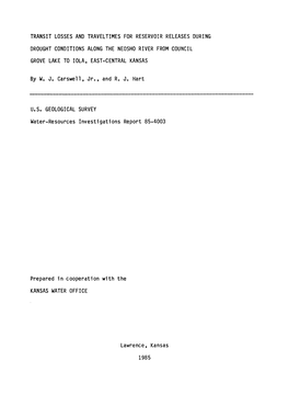 By W. J. Carswell, Jr., and R. J. Hart Water-Resources Investigations