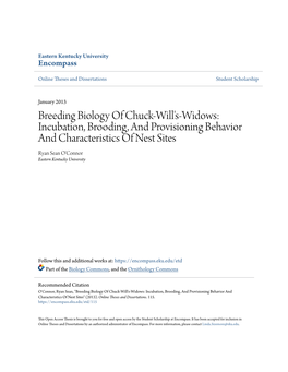 Breeding Biology of Chuck-Will's-Widows