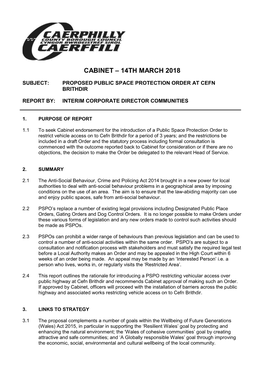 Cabinet – 14Th March 2018