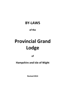 Prov By-Laws Final To