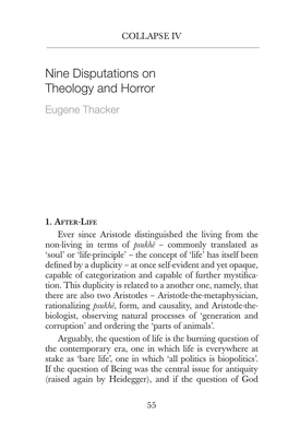 Nine Disputations on Theology and Horror Eugene Thacker