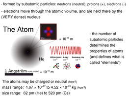 The Atomic Volume, and Are Held There by the (VERY Dense) Nucleus