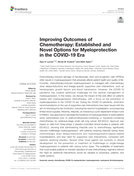 Improving Outcomes of Chemotherapy: Established and Novel Options for Myeloprotection in the COVID-19 Era