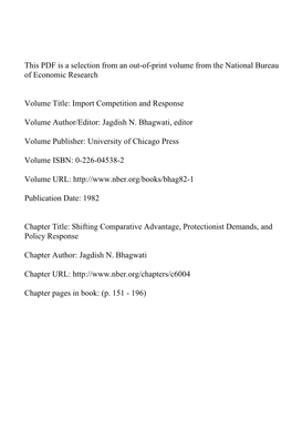 Shifting Comparative Advantage, Protectionist Demands, and Policy Response