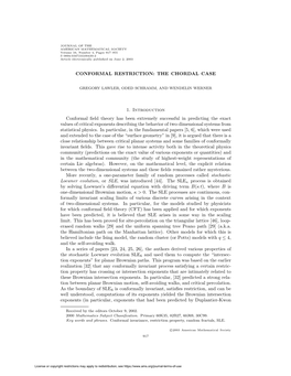 Conformal Restriction: the Chordal Case