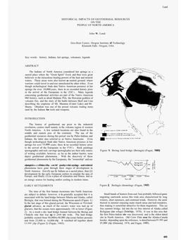 Lund HISTORICAL IMPACTS of GEOTHERMAL RESOURCES ON